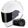 Casque Integral Scorpion Exo 491 White + Kit Bluetooth 5S