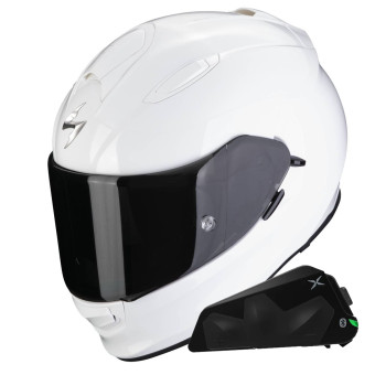 Integral Scorpion Exo 491 White + Bluetooth-Kit Exo-Com Link-1C