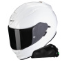 Casque Integral Scorpion Exo 491 White + Bluetooth-Kit Exo-Com Link-1C