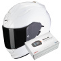Casque Integral Scorpion Exo 491 White + Kit Bluetooth SMH5