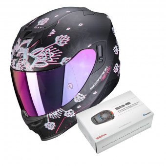 Integral Scorpion Exo 520 Air Tina Matt Black Silver + Kit Bluetooth SMH5 Solo