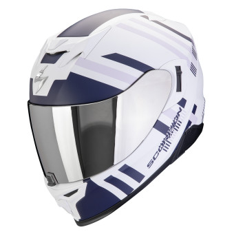 Scorpion Exo 520 Evo Air Banshee Matt White Blue Purple + Kit bluetooth 5R Lite