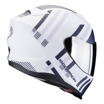 Scorpion Exo 520 Evo Air Banshee Matt White Blue Purple + Kit bluetooth 5R Lite