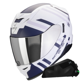 Integral Scorpion Exo 520 Evo Air Banshee Matt White + Bluetooth-Kit Exo-Com Link-1C