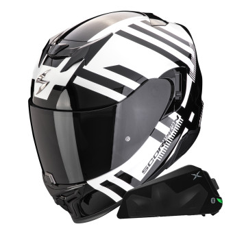 Integral Scorpion Exo 520 Evo Air Banshee White Black + Kit bluetooth Exo-Com Link-1C