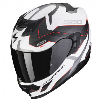 Scorpion Exo 520 Evo Air Elan Matt White Silver Red + Kit bluetooth 5R Lite