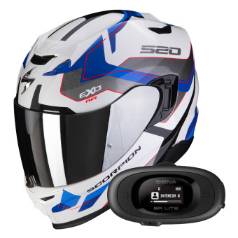 Integral Scorpion Exo 520 Evo Air Elan White Blue + Kit bluetooth 5R Lite