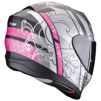 Scorpion Exo 520 Evo Air Fasta Matt Black Silver Pink + Kit Bluetooth 5S Solo