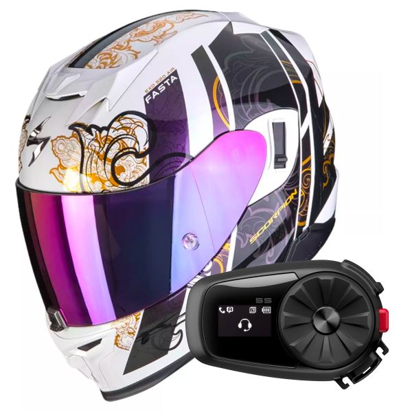 Integral Scorpion Exo 520 Evo Air Fasta White Chameleon + Kit Bluetooth 5S