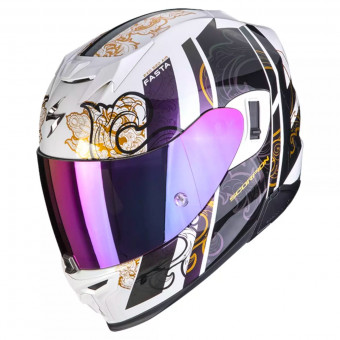 Scorpion Exo 520 Evo Air Fasta White Chameleon + Kit Bluetooth BT Mini