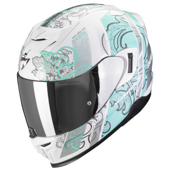 Scorpion Exo 520 Evo Air Fasta White Light Blue + Kit bluetooth Exo-Com Link-1