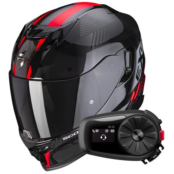 Integral Scorpion Exo 520 Evo Air Laten Black Red + Kit Bluetooth 5S
