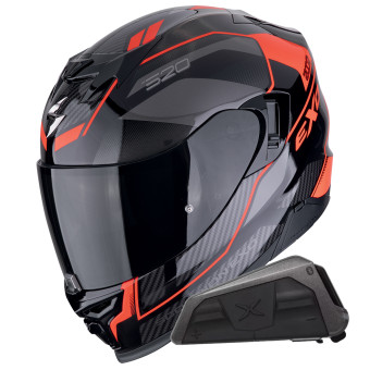 Integral Scorpion Exo 520 Evo Air Lena Black Red + Kit bluetooth Exo-Com Link-1
