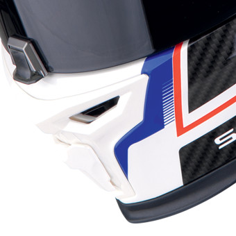 Scorpion Exo 520 Evo Air Lena Pearl White Blue + Kit Bluetooth BT Mini