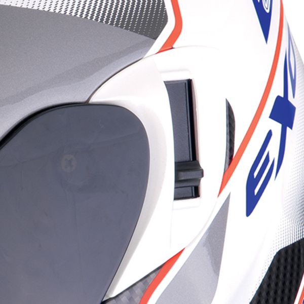 Scorpion Exo 520 Evo Air Lena Pearl White Blue + Kit bluetooth Exo-Com Link-1