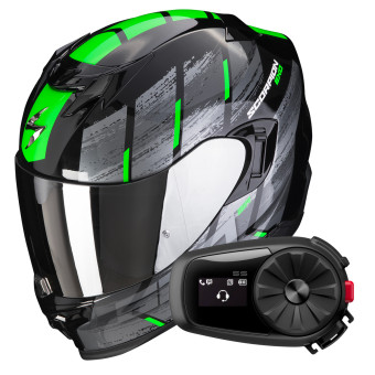 Integral Scorpion Exo 520 Evo Air Maha Black Green + Kit Bluetooth 5S