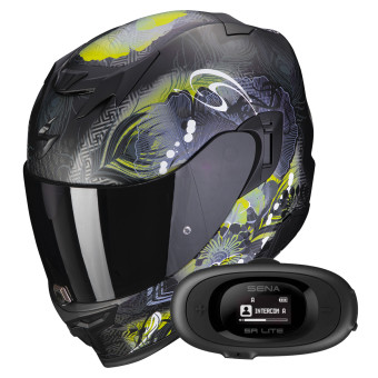 Integral Scorpion Exo 520 Evo Air Melrose Matt Black Yellow + Kit bluetooth 5R Lite