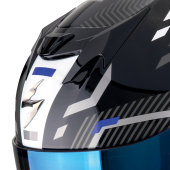 Scorpion Exo 520 Evo Air Ranka Black White Blue + Kit bluetooth Exo-Com Link-1