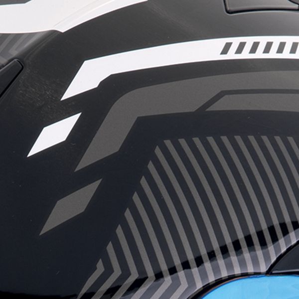 Scorpion Exo 520 Evo Air Ranka Black White Blue + Kit bluetooth Exo-Com Link-1C