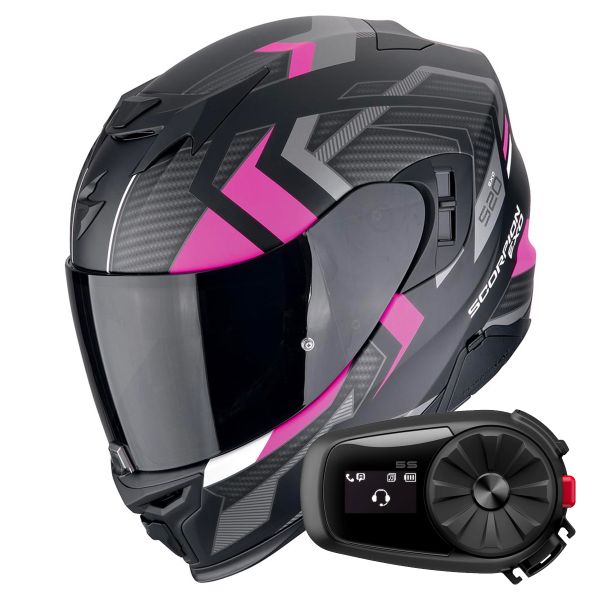 Integral Scorpion Exo 520 Evo Air Sensus Matt Black Pink + Kit Bluetooth 5S Solo