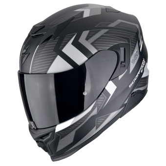 Scorpion Exo 520 Evo Air Sensus Matt Black Silver + Kit bluetooth Exo-Com Link-1