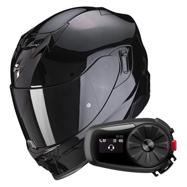 Integral Scorpion Exo 520 Evo Air Solid Black + Bluetooth Kit 5S