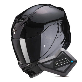 Integral Scorpion Exo 520 Evo Air Solid Black + Kit Bluetooth BT Mini