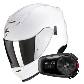 Integral Scorpion Exo 520 Evo Air Solid White + Kit Bluetooth 5S
