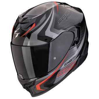 Scorpion Exo 520 Evo Air Terra Black Silver Red + Kit Bluetooth 5S Solo
