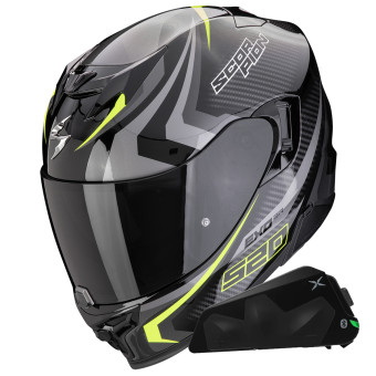 Casque Integral Scorpion Exo 520 Evo Air Terra Black Yellow Fluo + Kit bluetooth Exo-Com Link-1C Casque Integral Scorpion Exo 520 Evo Air Terra Black Yellow Fluo + Kit bluetooth Exo-Com Link-1C