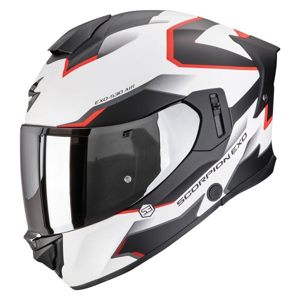 Integral Scorpion Exo 530 Air Clip Matt White Black Red Integral Scorpion Exo 530 Air Clip Matt White Black Red