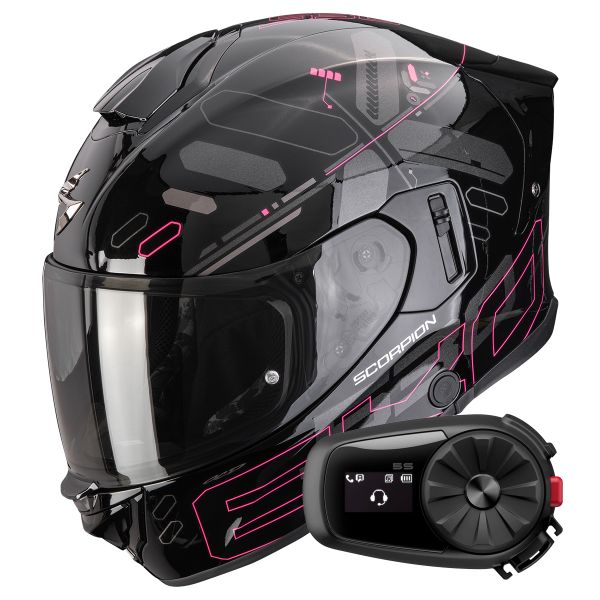 Integral Scorpion Exo 530 Air Fond Black Pink + Kit Bluetooth 5S Solo