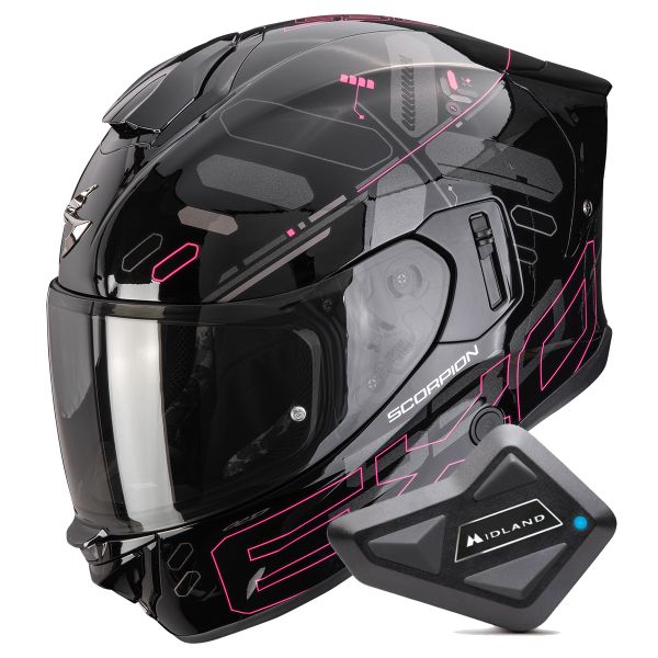 Integral Scorpion Exo 530 Air Fond Black Pink + Kit Bluetooth BT Mini