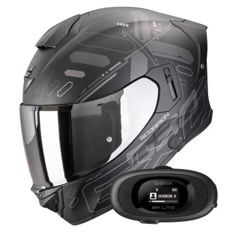 Casque Integral Scorpion Exo 530 Air Fond Matt Black Silver + Kit bluetooth 5R Lite Casque Integral Scorpion Exo 530 Air Fond Matt Black Silver + Kit bluetooth 5R Lite