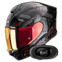 Casque Integral Scorpion Exo 530 Air Fond Metal Black Red + Kit bluetooth 5R Lite