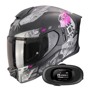 Integral Scorpion Exo 530 Air Hadji Matt Black Pink + Kit bluetooth 5R Lite