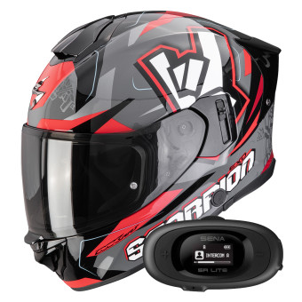 Casque Integral Scorpion Exo 530 Air Rok Grey Black Red + Kit bluetooth 5R Lite Casque Integral Scorpion Exo 530 Air Rok Grey Black Red + Kit bluetooth 5R Lite