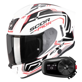 Integral Scorpion Exo 530 Air Slope White Black Red + Kit Bluetooth 5S Solo