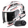 Casque Integral Scorpion Exo 530 Air Slope White Black Red + Kit Bluetooth Lokui K30