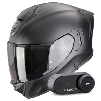 Casque Integral Scorpion Exo 530 Air Solid Matt Black + Kit Bluetooth Lokui K30 Casque Integral Scorpion Exo 530 Air Solid Matt Black + Kit Bluetooth Lokui K30