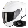 Casque Integral Scorpion Exo 530 Air Solid White + Kit bluetooth 5R Lite