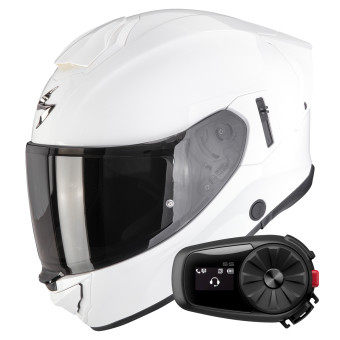 Integral Scorpion Exo 530 Air Solid White + Kit Bluetooth 5S Solo