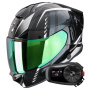 Casque Integral Scorpion Exo 530 Air Theras Black Chameleon White + Kit Bluetooth 5S Solo