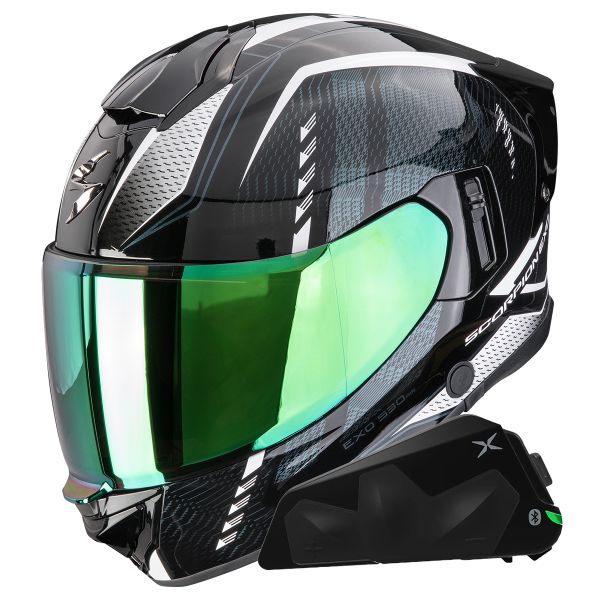Integral Scorpion Exo 530 Air Theras Black Chameleon White + Kit bluetooth Exo-Com Link-1C