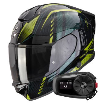 Integral Scorpion Exo 530 Air Theras Black Green + Kit Bluetooth 5S Solo