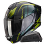 Casque Integral Scorpion Exo 530 Air Theras Black Green + Kit bluetooth Exo-Com Link-1
