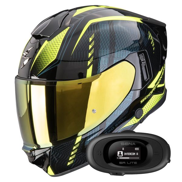 Integral Scorpion Exo 530 Air Theras Black Neon Yellow + Kit bluetooth 5R Lite