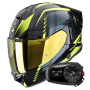 Casque Integral Scorpion Exo 530 Air Theras Black Neon Yellow + Kit Bluetooth 5S Solo