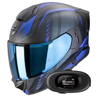 Integral Scorpion Exo 530 Air Theras Matt Black Blue + Kit bluetooth 5R Lite