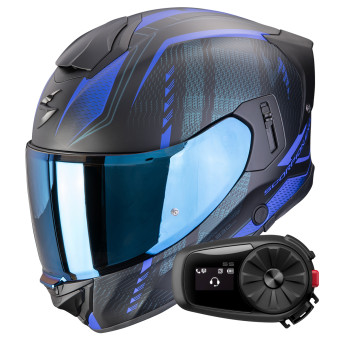 Integral Scorpion Exo 530 Air Theras Matt Black Blue + Kit Bluetooth 5S Solo